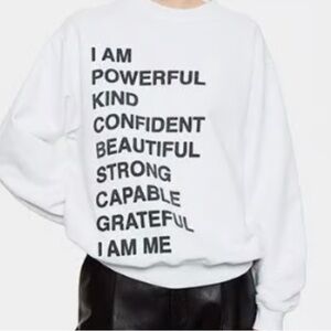 Anine Bing Empowering White Sweatshirt